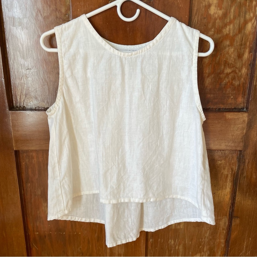 Only Child arrow tank in white linen - size medium